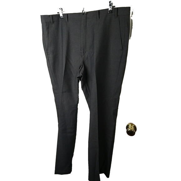 Tailored Classics By Levi Strauss Men 40x30 Pants Dark Grey Flat Front - Picture 1 of 10
